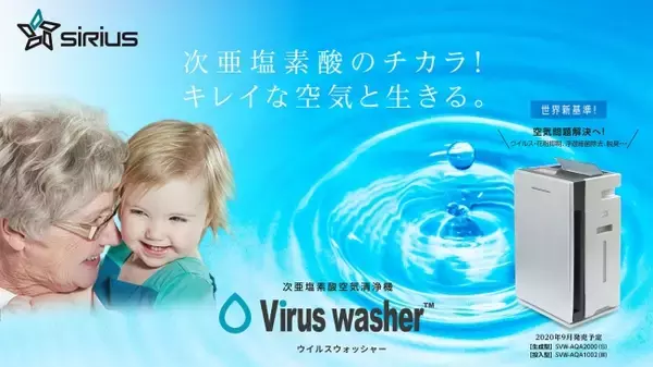 世界新基準!!次亜塩素酸空気清浄機Viruswasher（ウイルスウォッシャー）を9月に発売開始する株式会社シリウスが株式投資型クラウドファンディングFUNDINNO(ファンディーノ）にて資金調達!!