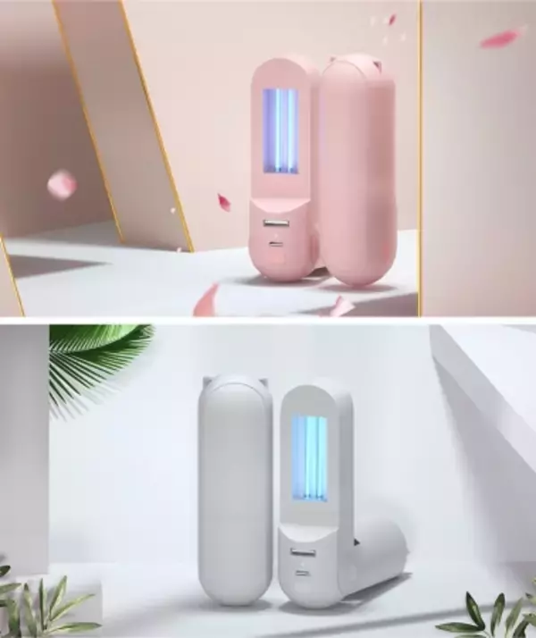【人気につき再入荷！】「UVC Neko Light」モバイルバッテリーにもなるかわいい猫耳がついた除菌ライト【強力 UVC紫外線／マスク・スマホの除菌に】【品薄製品】