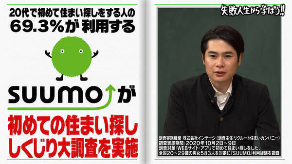 不動産 住宅情報サイト Suumo スーモ がテレビ朝日の人気番組 しくじり先生 と初タイアップ 年11月30日 エキサイトニュース