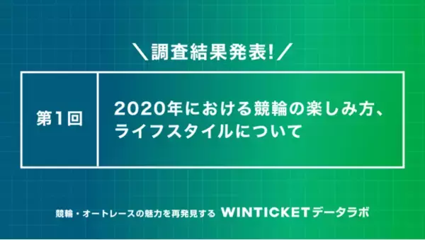 公営競技のインターネット投票サービス「WINTICKET」が「WINTICKETデータラボ」を開始「2020年における競輪の楽しみ方、ライフスタイルについて」の調査結果を発表