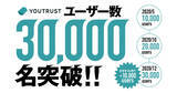 「キャリアSNS「YOUTRUST」が登録ユーザー数30,000人を突破」の画像1