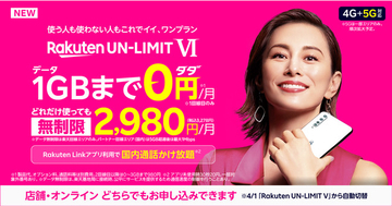 楽天モバイル、新料金プラン「Rakuten UN-LIMIT VI」を発表