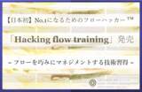 「【日本初】No.1になるためのフローハッカー(TM)「Hacking flow training」発売」の画像1