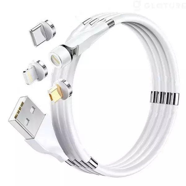 ★新商品★「Magic Cable 540°」540°角度が自在！コンパクトなマグネット式充電ケーブル【コード／マルチ端子／3A充電／QC3.0／480M通信】をGLOTURE.JPで販売開始