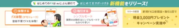 はじめてのFXをサポートする新機能「FX体験（デモトレード）」＆「FXシンプルモード」をリリース