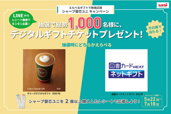 えらべるギフトで勉強応援企画 シャープ替芯ユニ キャンペーン 実施 抽選で総勢1 000名様に景品をプレゼント 21年５月22日 土 からスタート 21年5月13日 エキサイトニュース