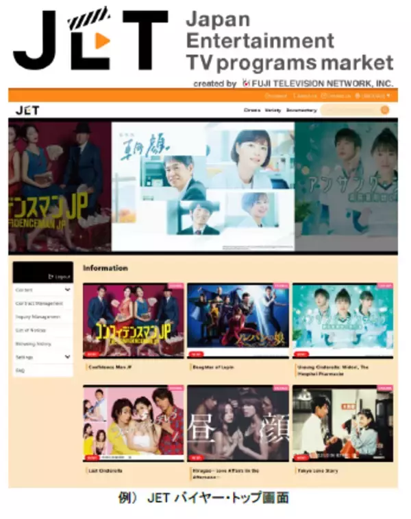 【フジテレビ】日本のテレビ局初！　『ＪＥＴ』（ジェット）（Japan Entertainment TV programs market）と名付け、本日５/１７（月）より運用開始！