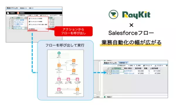 RaySheet、Salesforceフローを組み合わせてデータ一括処理による業務自動化が可能に