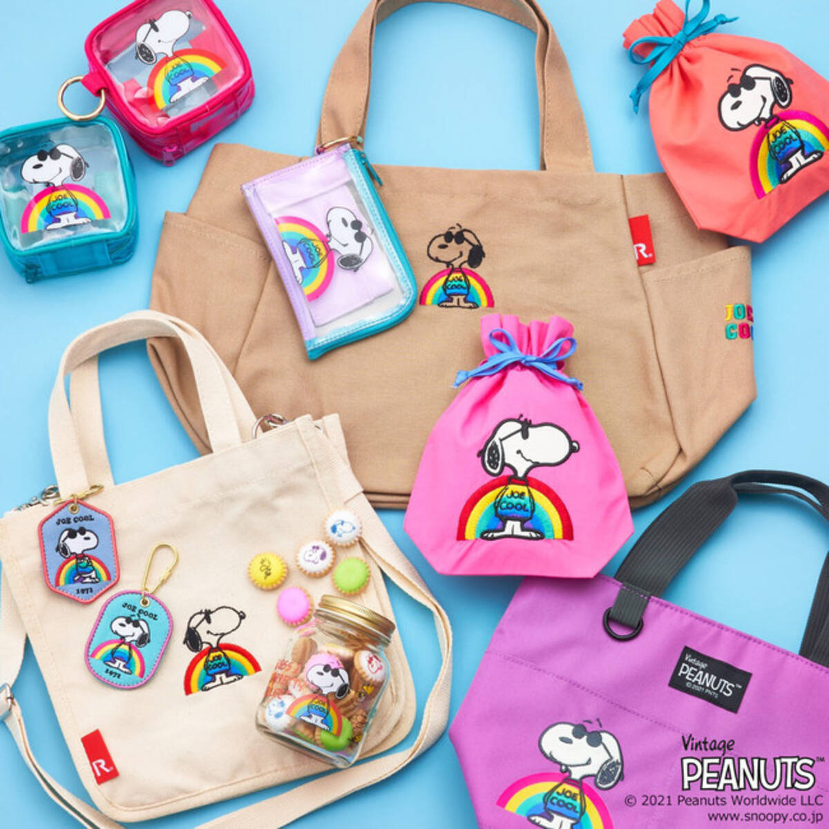 サングラスをかけたスヌーピー Joe Cool が レインボーモチーフでポップなカラフル仕様に Plaza限定のスペシャルアイテム 一挙に登場 21年7月9日 エキサイトニュース