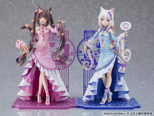 「【ネコぱら】原作イラストレーター“さより”氏が描き下ろした華ロリ衣装姿の「ショコラ」「バニラ」がフィギュア化！」の画像