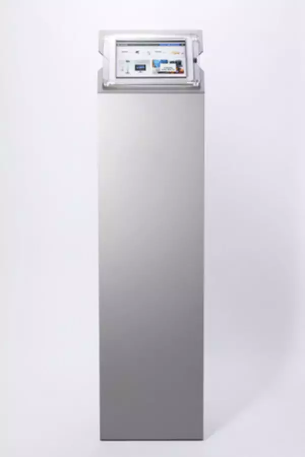 iPadフロアスタンド『T3』デザイン会社がつくった いちばん美しい iPad盗難防止フロアスタンド