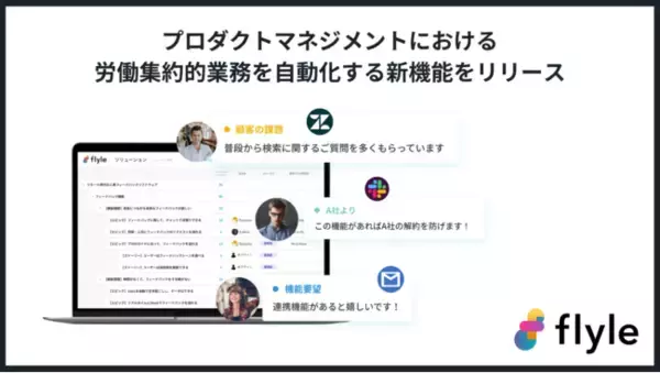 顧客フィードバックを一元管理するプロダクトマネジメントクラウド「Flyle」、開発案の検証を高速化する「自動サジェスト機能」などを提供開始