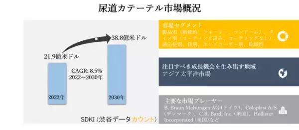 「尿道カテーテル市場ー製品別（断続的、フォーリー、コンドーム）、タイプ別（コーティング済み、コーティングなし）、適応症別、性別、エンドユーザー別および地域別ー世界的な予測2030年」の画像