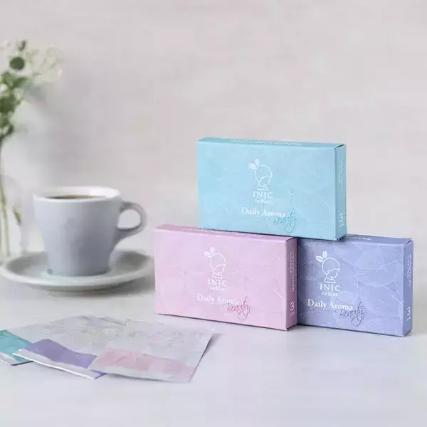 INIC coffeeから【デイリーアロマビューティー】シリーズがリニューアルして新登場！【難消化性デキストリン配合コーヒー】【コラーゲン配合コーヒー】【鉄分配合コーヒー】の3種類を展開します。