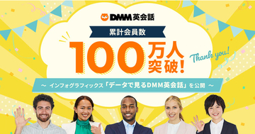 DMM英会話、オンライン英会話業界初の累計会員数100万人突破！　　　　　　　　　　　　　　　　　　　　　　　　　　　