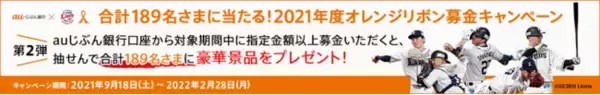 「2021年度auじぶん銀行オレンジリボン募金キャンペーン【第2弾】」を実施