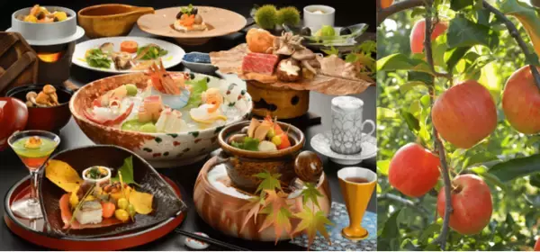 福島県産・秋の食材で地元を盛り上げる会席料理を新開発。また宿泊から観光果樹園へのプランで福島を活性化！