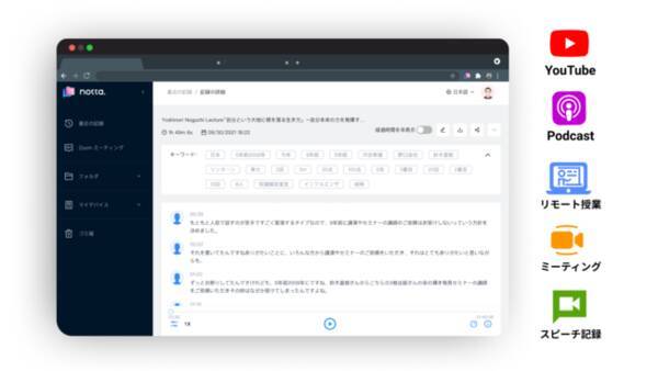 Ai音声文字起こしサービスnottaの新機能 ウェブ上の音声コンテンツを自動文字起こしできるchrome拡張機能 Notta Audio Clipper がproduct Huntに掲載 21年10月22日 エキサイトニュース