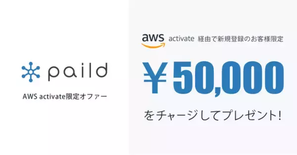 法人カードのpaild（ペイルド）、AWS Activate限定オファーを公開