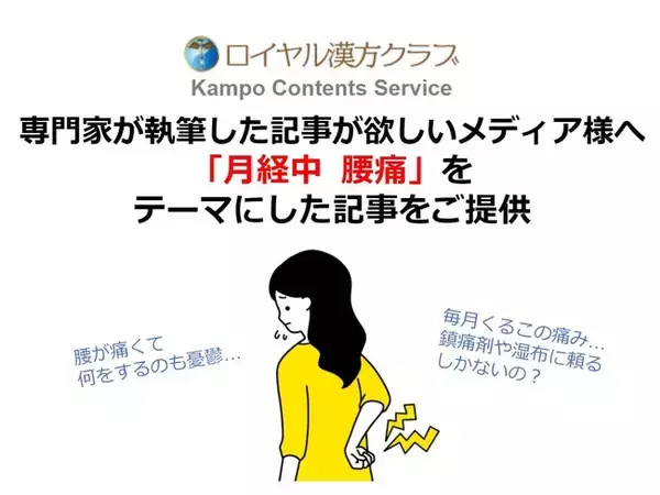 【記事提供】生理痛の代表格！歩くのもしんどい腰の痛み／医療の専門家が執筆する「月経中 腰痛」に関する記事で注目度UP