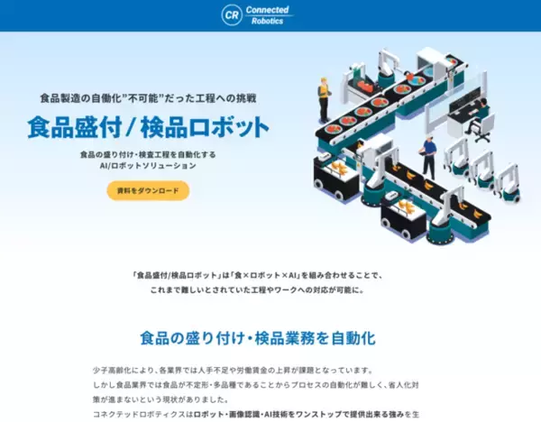 食品工場ロボットに特化したWEBページ開設のお知らせ