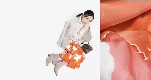 「新しい和服のスタンダード」を目指す着物アップサイクルブランド”keniamarilia”、着物一反を贅沢に使用した新作スカート「シュッケニ」を11月12日に新発売。