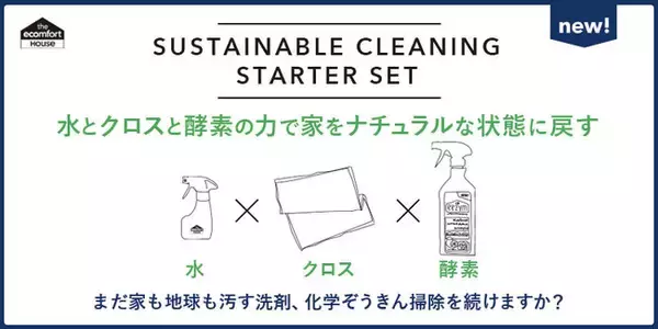 【新商品】～地球を汚さないお掃除～ 水とクロスと酵素の力で家をナチュラルな状態に戻す 「サステナブルクリーニング スターターセット」登場