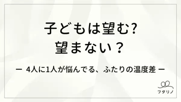 ４人に１人が悩んでいる「子ども欲しい？欲しくない？」ふたりの温度差（フタリノ調べ）