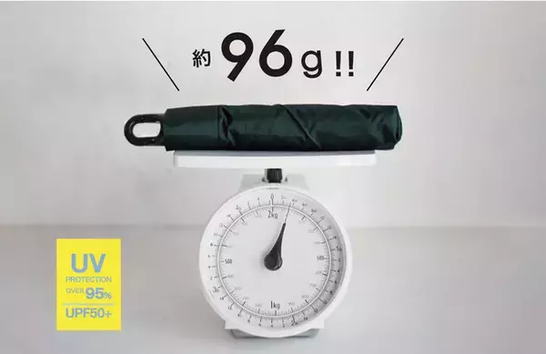 人気の折りたたみ傘から新色登場！スマホより軽い！約96ｇ！ミニマムな時代に最適なミニマムな「雨傘」「雨晴兼用フック付き軽量折りたたみ傘」新色グリーン発売―2021年12月16日より販売開始―