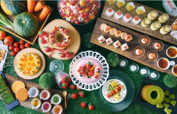 旬のあまおうと野菜の新作スイーツが盛りだくさん！春感じるいちごスイーツブッフェ、都ホテル 京都八条で開催