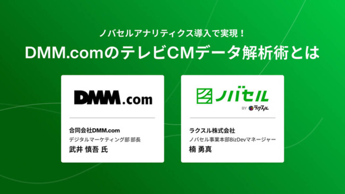 DMM.comが「ノバセルアナリティクス」を活用し、“理想のテレビCM運用”を実現！ - エキサイトニュース