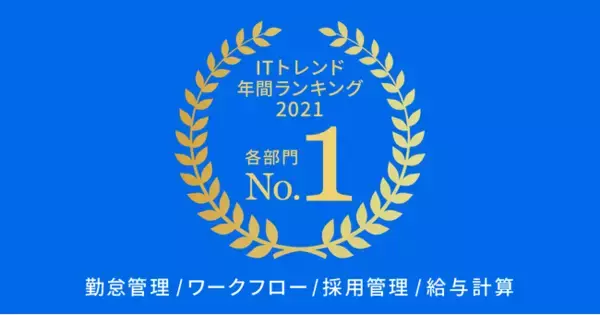 『ジョブカン』の4サービスが「ITトレンド」年間ランキング2021で1位を獲得