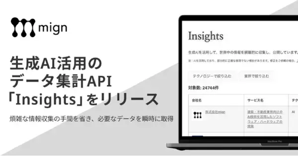 株式会社mign、生成AI活用のデータ集計API「Insights」を正式リリース