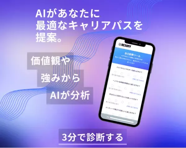 「生成AI による履歴書・職務経歴書作成 『RESUMY.AI 』がAIによる自己診断ツールをリリース」の画像