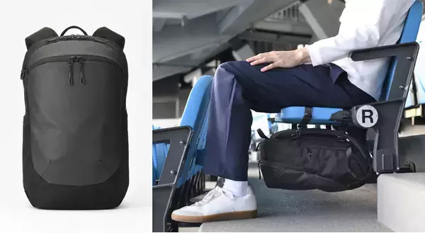 「「足下に置かない」ことで、邪魔にならず、バッグも汚さない。スタジアム観戦の不便さから生まれた、吊るして使う新発想バッグ「ace. エブスタ」」の画像