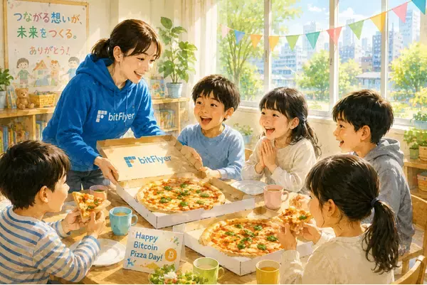 bitFlyer、ビットコインピザデーに合わせ東京都内の児童養護施設へ 1,168 枚のピザを寄贈
