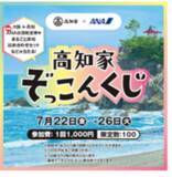 「高知家プロモーション 全てが還元率500％超の豪華くじ（限定100個）　1回1,000円で高知への往復航空券が当たる！？「高知家ぞっこんくじ」大丸梅田店で期間限定オープン！」の画像1