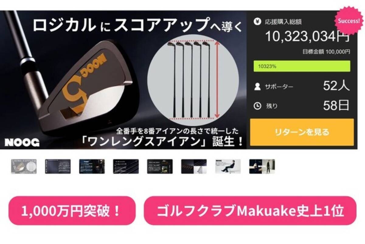 ワンレングスアイアン」が、クラファン達成額1,000万円＆達成率10,000 