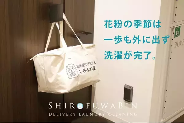 花粉症の方に朗報！外干し無用・お洗濯をお手伝い。洗濯代行しろふわ便が「花粉対策キャンペーン」開催―初回お試し1,500円、月3回のライトプランも登場