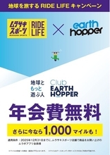 「Club EARTH HOPPER」×「ムラサキスポーツ」#地球を旅するRIDE LIFEキャンペーン　12月31日(水)まで開催中