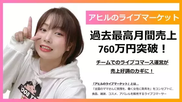 【チームでのライブコマース運営が売上好調のカギに】所属ライブコマーサー「アヒルのライブマーケット」月間売上過去最高を達成！