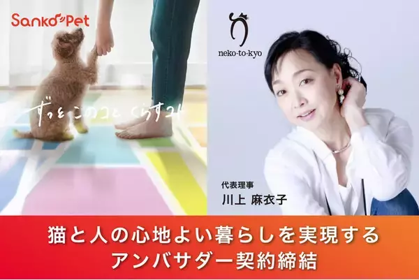 【猫と人の心地よい暮らしを実現】サンコーが川上麻衣子さんが代表を務める一般社団法人ねこと今日とアンバサダー契約を締結