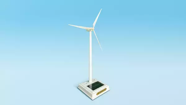 風光ハイブリッド発電を生み出した環境先進企業が、太陽光で動き、風車の回転数が癒やし効果をもたらすソーラーミニ風車「ミコノス」で東京インターナショナル ギフト・ショーに出展。