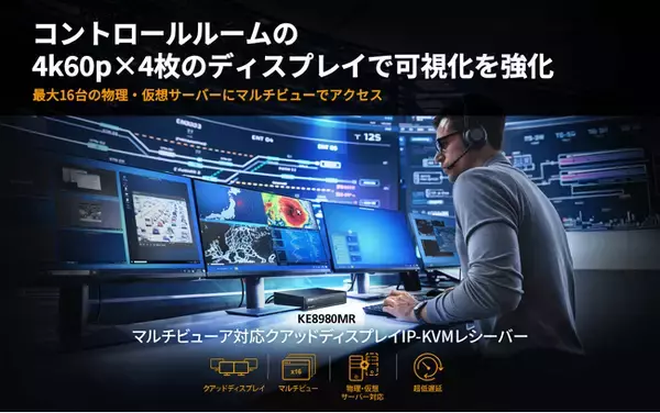 コントロールルーム環境の課題に応えるIP-KVM ― ATEN「KE8980MR」が実現する次世代マルチビュー監視・操作環境