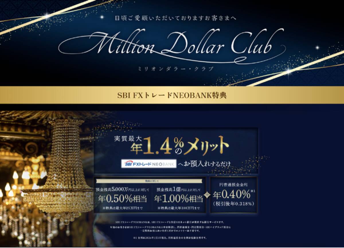 SBI FXトレード、優良顧客向けロイヤリティサービス「ミリオンダラークラブ」を開始 - エキサイトニュース