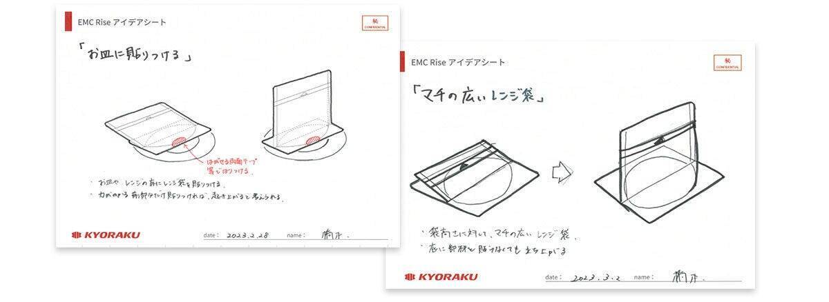 コロナ禍の需要変化を予測し起案された、“自動的に立ち上がる”画期的なレンジ袋「EMC RISE」。創業106年・キョーラク株式会社の若手社員の奮闘
