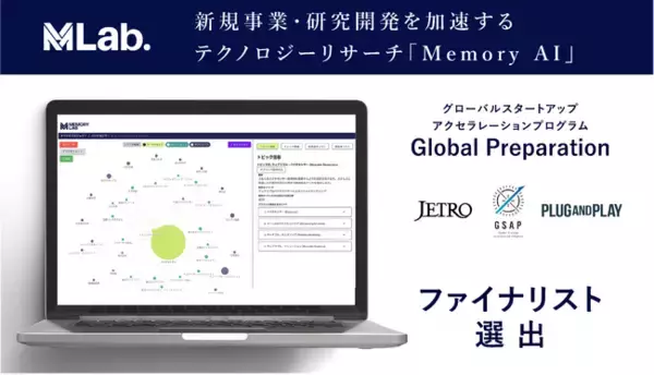株式会社MEMORY LAB、グローバルスタートアップアクセラレーションプログラム「Global Preparationコース」ファイナリストに選出