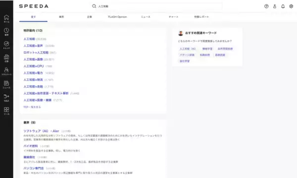 SPEEDA、LLMを活用した機能の第1弾として検索サジェスト機能を提供開始
