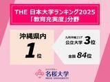 「「THE 日本大学ランキング2025」における「教育充実度」分野で名桜大学が沖縄県内第1位、九州沖縄の公立大学第3位にランクイン」の画像1
