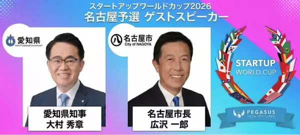 【スタートアップワールドカップ2026名古屋予選】 愛知県知事・名古屋市長が登壇決定！地域一体でスタートアップの挑戦を後押し